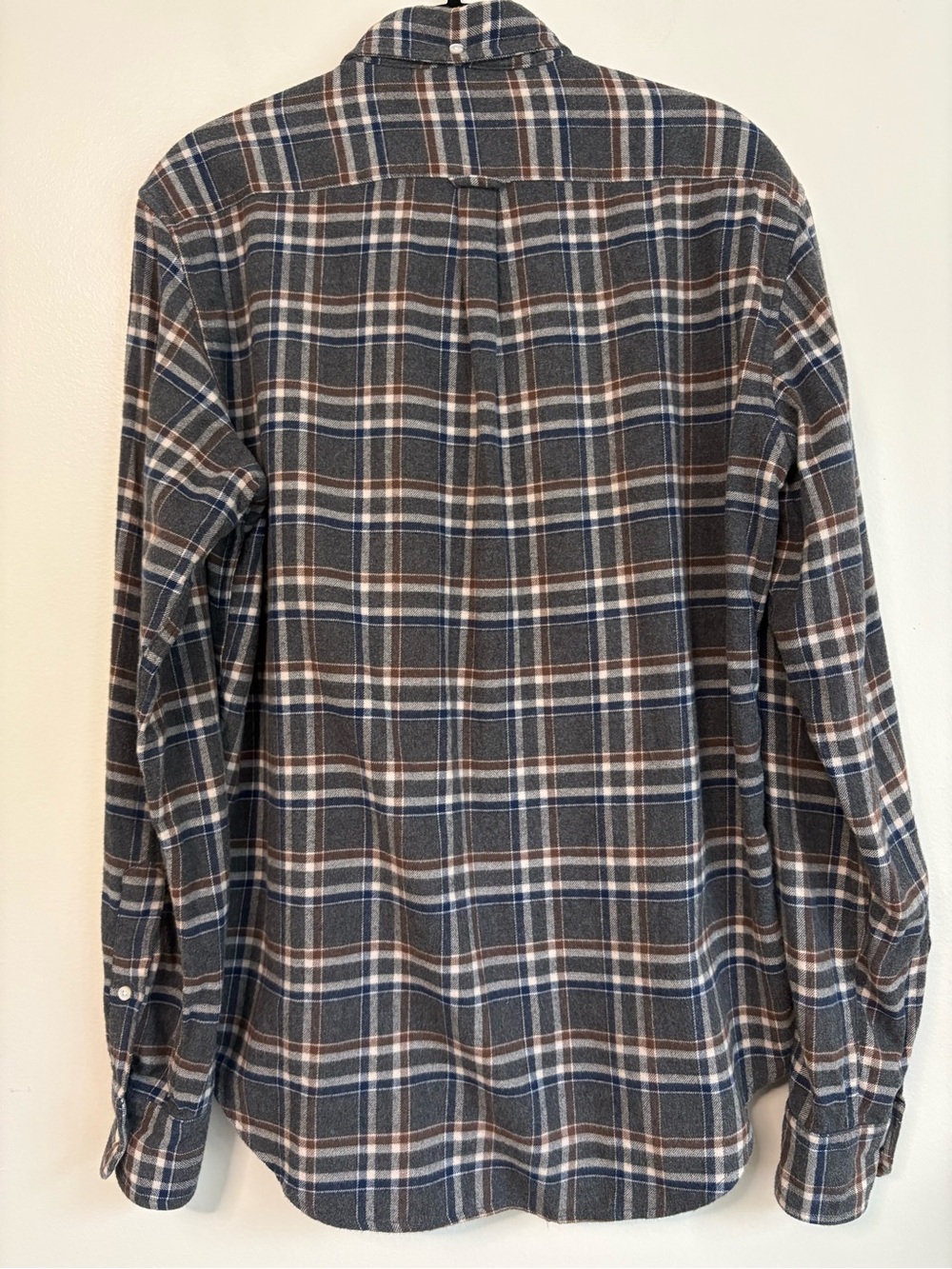 Gustin Classic Fit Plaid Flannel Shirt Gray Blue Brown Button Down Mens Sz M - Picture 3 of 7